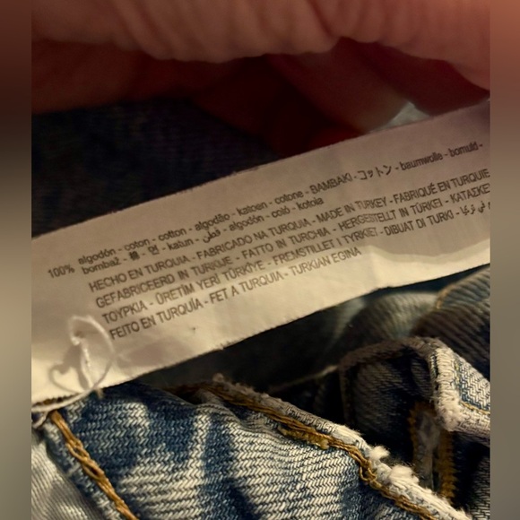 Zara High Rise Straight Denim Jeans with Raw Hemline Size 4 - Picture 5 of 5